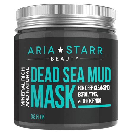 Aria Starr Dead Sea Mud Mask For Face, Acne, Oily Skin & Blackheads - Best Facial Pore Minimizer, Reducer & Pores Cleanser Treatment - Natural For Younger Looking Skin (Best Pore Minimizer Primer For Oily Skin)
