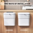 thumbnail image 4 of Hanging Trash Can with Lid 2.5 Gallon Kitchen Compost Bin for Under Sink, Plastic Wall-Mounted Garbage Can, Small Kitchen Trash Bin, Small Trash Can with Lid for Cupboard Countertop, 4 of 5