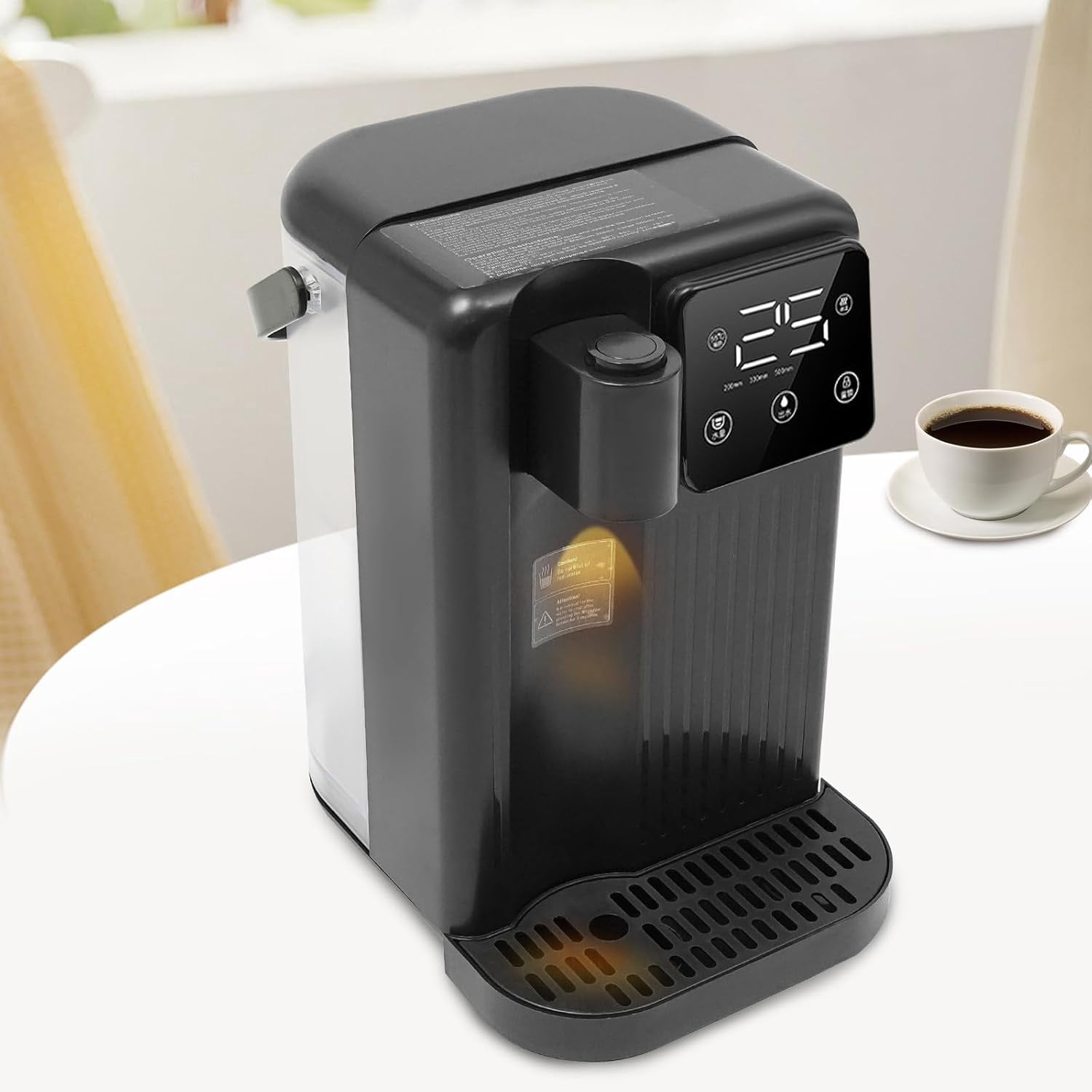 Instant Hot Water Dispenser, 3L/0.79-Gallon Desktop Water Dispenser 1700W Adjustable Water Output&Temperature Water Tank 3s Quick Heating Hot Water Filter System (Black)