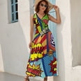 thumbnail image 5 of Colorful Comic Book Panels Sleeveless Dress Dresses Women Summer Evening Dresses Ladies Bohemia Long Dresses, 5 of 9