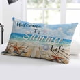 thumbnail image 5 of Coastal Beach Throw Pillow Cover 12 x 20 Inch Decorative Pillow Cover Retro Summer Ocean Wave Starfish Shell Lumbar Pillowcase Seasonal Rectangle Cushion Case for Couch Sofa Bed Living Room, 5 of 7