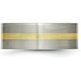 thumbnail image 4 of Chisel Titanium Brushed with 14k Gold Inlay 8.2mm Flat Band - Ring Size 8.5, 4 of 8