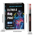 thumbnail image 3 of HYLLai 8-Color UV Blacklight Face & Body Paint Markers, Glow Under UV Light for Parties, Festivals, 3 of 9