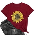 thumbnail image 4 of gakvbuo Summer Savings Clearance Sunflower Graphic Tee Shirt For Women Summer Tops Cute Flower Graphic Loose Print Funny Tees Crew Neck Short Sleeve Vintage Casual Blouse Tops, 4 of 8