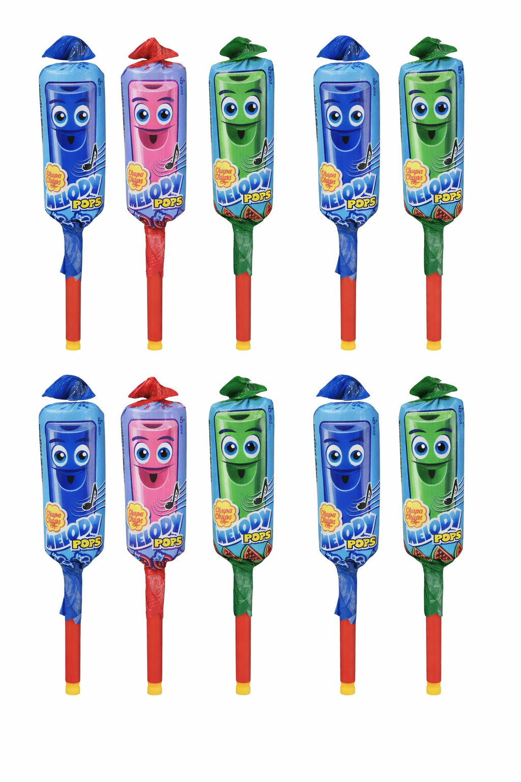 Chupa Chups, Melody Pop, Assorted Flavors, Whistle Lollipops, 30