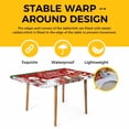 thumbnail image 4 of Red Christmas Table Cloths for 4 Foot Rectangle Tables, Xmas Snowman Santa Elk Winter Snowflake Patio Waterproof Elastic Fitted Tablecloths, Washable Rectangular Table Cover for Camping, 4 of 8
