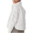 thumbnail image 5 of GEWSEY Women's Oversized Splice Quilted Lightweight Puffer Jacket Casual Padded Coat (White, L), 5 of 7