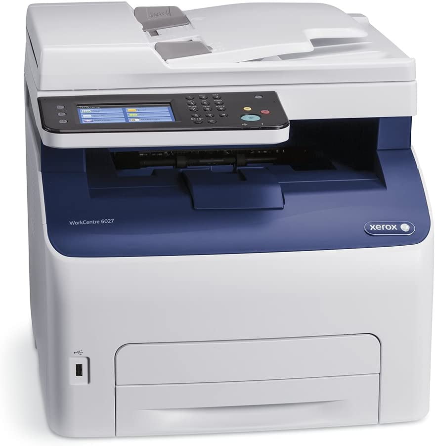 Xerox WorkCentre 6027/NI Wireless Color Multifunction Printer – Print, Copy, Scan, Fax, 18 ppm, 1200 x 2400 dpi, USB, Ethernet, Wi-Fi, 150-Sheet Input Tray