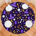 thumbnail image 2 of Halloween Pumpkin Party Elastic Tablecloth for Round Table 52 Inch - Fitted Washable Dining Kitchen Spooky Decor, 2 of 6