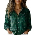 thumbnail image 2 of Texiao Women Cotton Shirt Printed Fashion Button Down Shirts Casual Tops Long Sleeve Blouse, 2 of 4