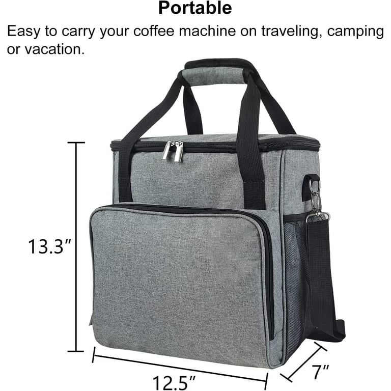 BAGSPRITE Coffee Maker Travel Bag Compatible with Keurig K-Mini or K-Mini  Plus, Single Serve Coffee Brewer Carrying Case with Multiple Pockets for
