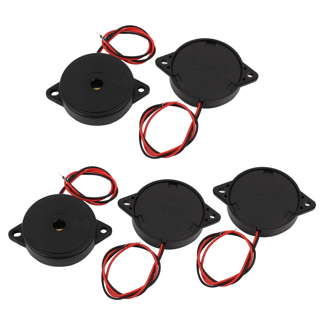 5Pcs DC 324V 12V 2Wired 85dB Sound Passive Electronic Buzzer Alarm Black