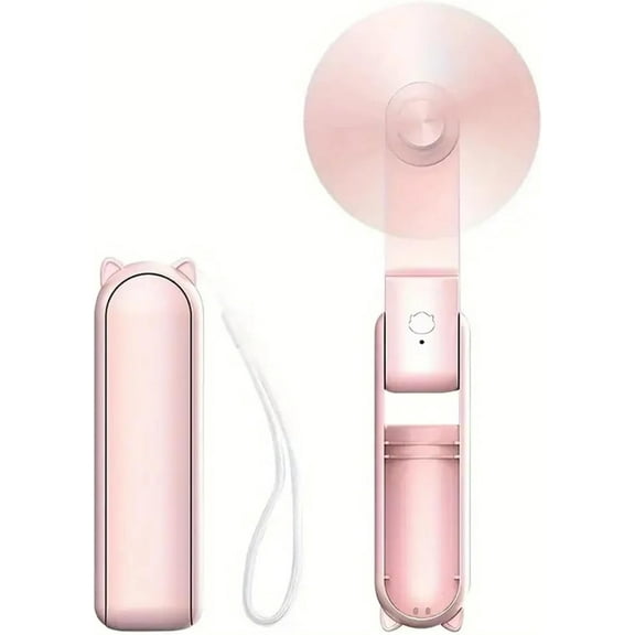 Portable Handheld Fan, Mini 3 In 1 with Rechargeable Battery, Personal Pocket Fan for Travel, Outdoor, USB Power Bank, Flashlight, Essential Ideal Gifts for Men/Women/Family/Friends - White