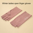 thumbnail image 5 of HES 1 Pair Women Gloves Reflective Letter Warm Winter Bright Color Nail Gloves for Outdoor, 5 of 8