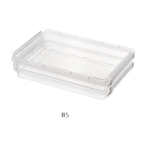 2 PCS de almacenamiento de plástico con tapas de pestillo de archivo transparente contenedores de almacenamiento portátil para la organización de documentos de papel A4 álbum de recortes