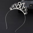 thumbnail image 3 of Ludlz Popular Rhinestone Crown Headdress Birthday Party Tiara Crown Headband Hair Loop Decoration 16th 18th 20th 21st 30th 50th 60th 80th Birthday Favor, 3 of 3