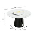 thumbnail image 7 of Magic Home Sintered Stone Round Dining Table 53.15" with White Slate Round Turntable, 7 of 7