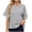 Gray 1, variant on Vynhevius Womens Sweatshirts Crew Neck Raglan Short Sleeve Ribbed Hem Solid Loose Casual Pullover Tops