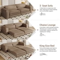 thumbnail image 6 of 93" King Size 3-in-1 Convertible Sleeper Sofa Bed with Chaise, Pull Out Couch Modern Living Room Furniture, Camel Teddy Fabric, 6 of 7