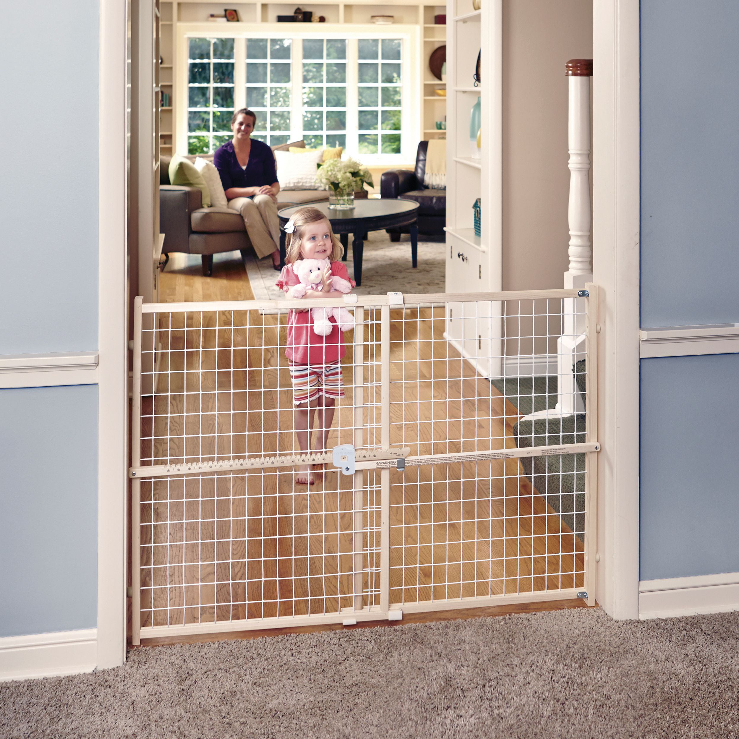 Photo 1 of Toddleroo by North States Quik-Fit Wire Mesh Gate, 29.5-50 Wide, Natural Wood