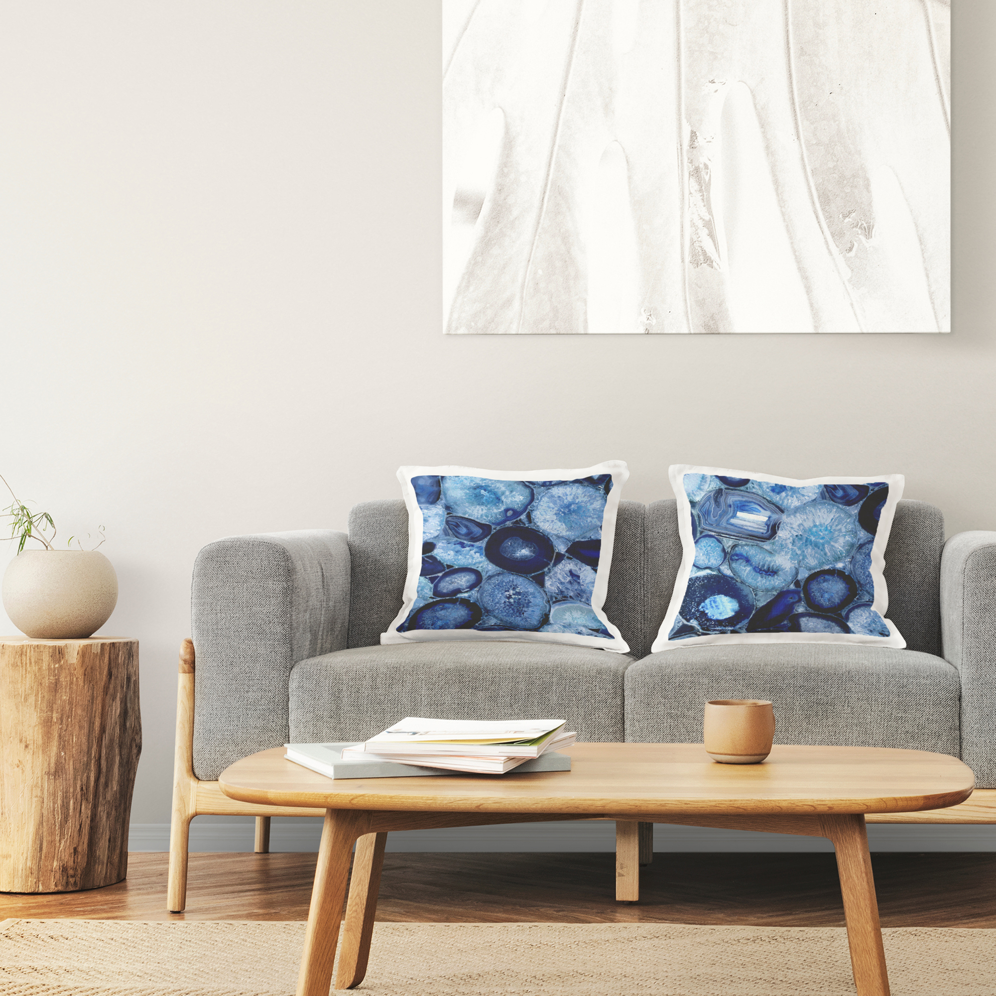 Stupell Industries Blue Varied Agate Geodes Printed Throw Pillow Design by Danielle Carson (Set of 2)