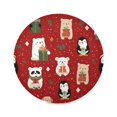 thumbnail image 2 of 15.4" Round Placemat Set of 1 Polyester Fabric Place Mats Non-Slip Dining Kitchen Table Mats for Kitchen Party Decor Cute Christmas Animals, 2 of 5