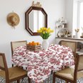 thumbnail image 3 of Red Boho Flower Table Cloth Waterproof Tablecloths, Vintage Paisley Farmhouse Pattern Tablecloth Dining Table Cover for Kitchen Party Tabletop Outdoor, Square Tablecloth 54x54 Inch, 3 of 9