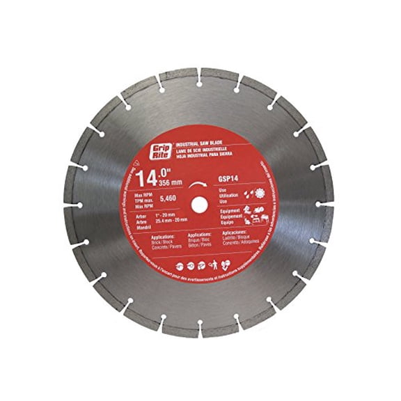 Grip Rite Prime Guard GSP14 General Purpose Industrial Saw Blade with 10mm Segments, 14"