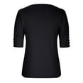 thumbnail image 4 of TIHLMK Shirts for Women Black Women Fashion Solid Colour Casual Round Neck Short Sleeve Loose T-Shirt Blouse Tops Gift for Womens Tops, 4 of 8