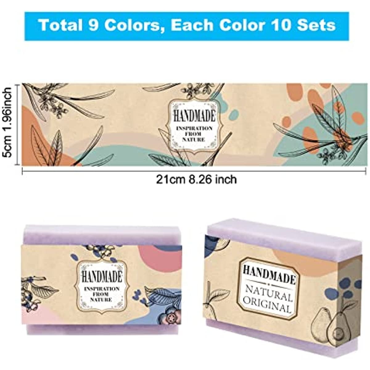Pack of 90 Handmade Packaging Label Tape, 9 Styles Lavender Blossom Daisy  Honeysuckle Hydrangea Flower Soap Paper Wrapper Label - AliExpress