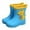 Blue, variant on QWIED Girls Rain Boots Classic Rubber Water Kids Baby Cartoon Dry And Waterproof Rain Shoes 2.5 Years-3 Years