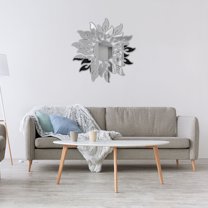 Wallpaper Peel and Stick Promotion Sale! Nomeni Home Diy Sunflower Acrylic Mirror Three-Dimensional Wall Sticker Decoration, Home Decor Clearance Sale Silver