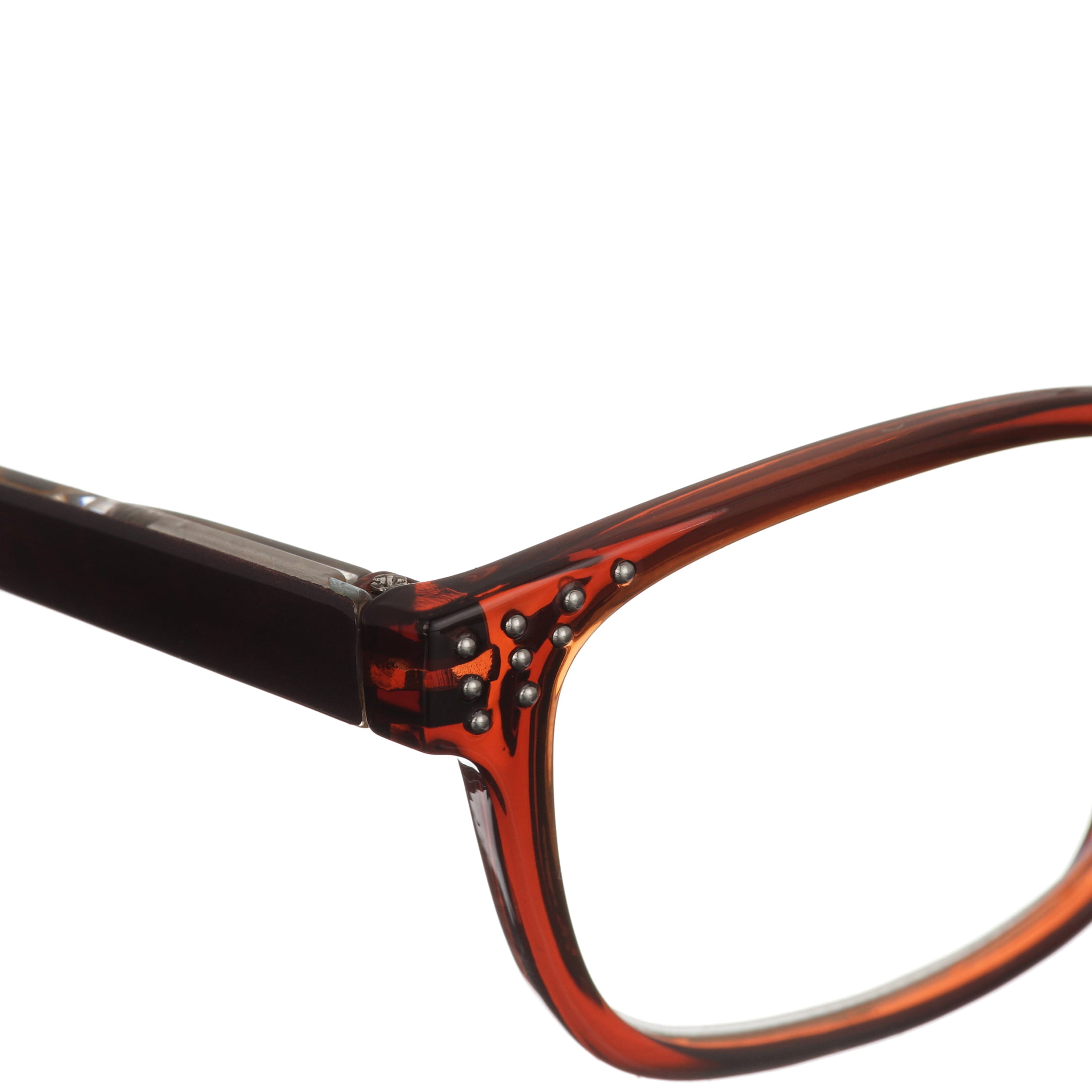 M Readers Women's Joan +1.25 Rectangle Reading Glasses with Case, Brown