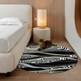 thumbnail image 3 of Round Area Rug 4 Ft, Sage Green Black Stripes Washable Non-Slip Circle Carpet for Living Room/Bedroom, Grey Abstract Gradient Striped Low-Profile Crawling Mats Collection Rugs for Indoor, 3 of 7