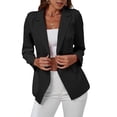 thumbnail image 1 of Female'S Solid Color Long Sleeve Cardigan Casual Long Sleeve Open Front Suit Jacket Black S, 1 of 8