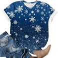thumbnail image 4 of Craaazy Women's Shirts Christmas Printed Crew Neck Short Sleeved Top Gifts, 4 of 5