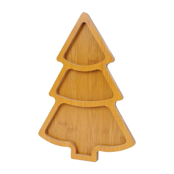 Set Of 2 Christmas Tree Shape Wooden Serving Platters Portable Tray For Snacks Cheese And Appetizers In Gift Boxes