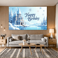 thumbnail image 3 of LUUFILx Birthday Winter Wonderland Backdrop Decoration Background for Happy Celebration Party Supplies Castle Snowflakes Festive Event Decors Photography Props, 3 of 7