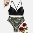 thumbnail image 2 of Girls Two Piece Swimsuit Women Two Piece Flower Print Split Sets Plus Size Beachwear Swimsuit Bikini, 2 of 6