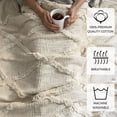 thumbnail image 2 of Elrene Home Fashions Farmhouse Living Rustic Vogue Aspen Diamond Tufted Fringe Blanket Throw for Couch/Sofa/Bed/Everyday, Single (50 in x 60 in), Ivory Single Throw (50 in x 60 in) Ivory, 2 of 6