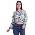 thumbnail image 1 of Moomaya Plus Size Cold Shoulder Top Printed Ladies Tops Blouses Women Party Tops, 1 of 4