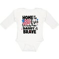 thumbnail image 3 of Inktastic Home of the Free Because My Daddy is Brave with Flag Boys or Girls Long Sleeve Baby Bodysuit, 3 of 5
