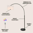thumbnail image 2 of JONATHAN Y Collier 70" Industrial Vintage Head-and-Height-Adjustable Iron LED Arc Floor Lamp with Smart Bulb, Black, 2 of 7