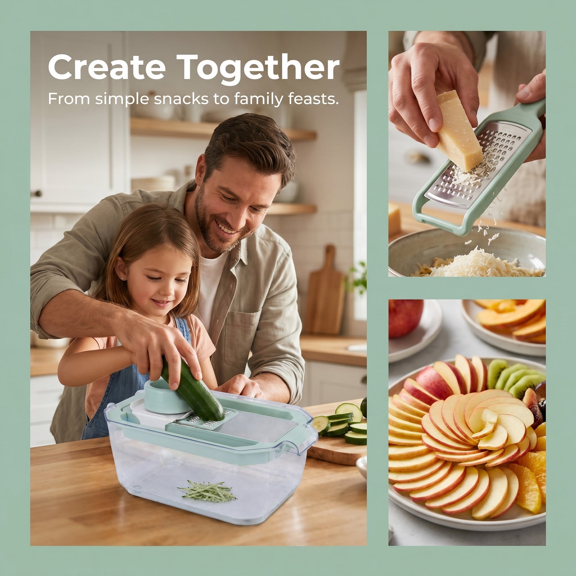 Unique Bargains Kitchen Slicer and Vegetable Chopper for Cooking 6 in 1(C) 13.6"x8.3"