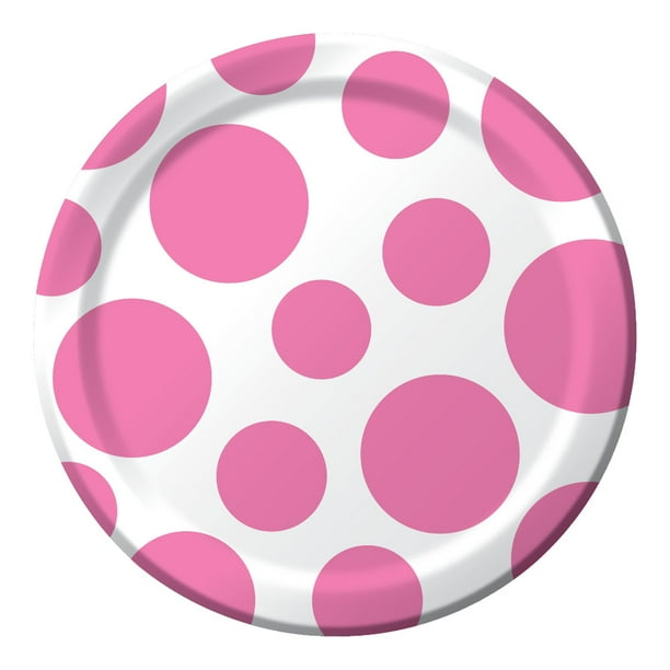 Club Pack of 192 Candy Pink Dots Disposable Paper Party ...