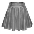 thumbnail image 4 of Xixinqiwan No Boundaries Women Skirts Clearance under $5,Women's Mini Skirt Solid Colour Swing Nightclub Stage Performance Clothing Pleated Short Skirts for Party Wear, 4 of 4