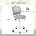 thumbnail image 3 of HYJY Small Home Office Desk Chair, Swivel Rolling Study Computer Chair, Adjustable Height Task Chair with Armless Mid Back, Upholstered Mesh Seat, Grey, 3 of 14