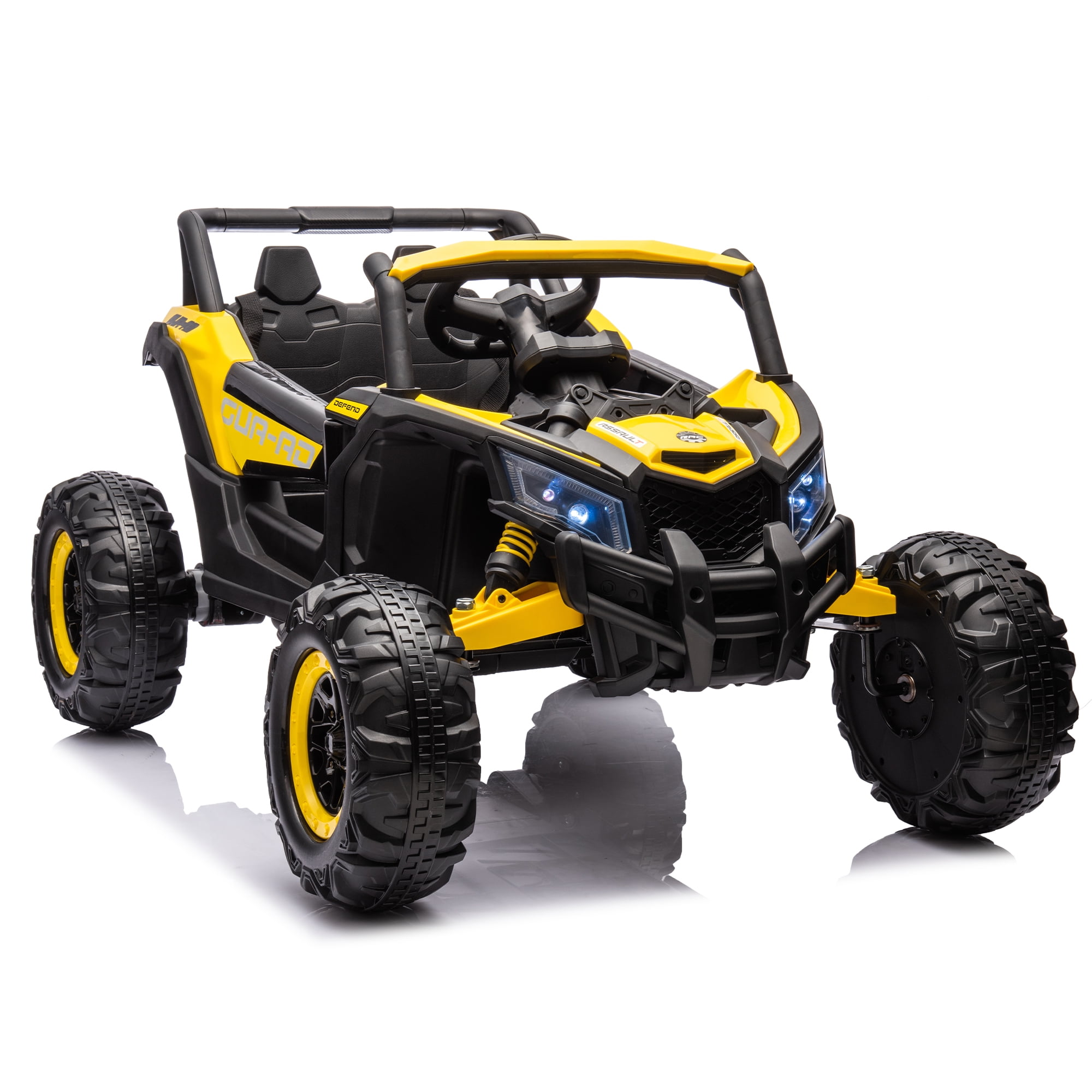 CIPACHO 12V Ride On UTV with Remote Control, Electric Kid Car with 3-Point Safety Harness, Music Player (USB Port/Volume Knob/Battery Indicator), Yellow CIPACHO 12V Ride On UTV with Remote Control, Electric Kid Car with 3-Point Safety Harness, Music Player (USB Port/Volume Knob/Battery Indicator), Yellow