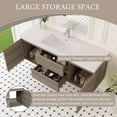 thumbnail image 2 of Demi Bonn 60" Floating Bathroom Vanity with Sink, Resin Top Basin and 2 Soft Close Drawers, 2 Storage Cabinet, Faucets and Drains Not Included, Gray, 2 of 9