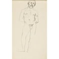 thumbnail image 2 of Adolf Sternschuss 10x14 Gold Ornate Wood Frame and Double Matted Museum Art Print Titled - Act of a Standing Man (1909), 2 of 4